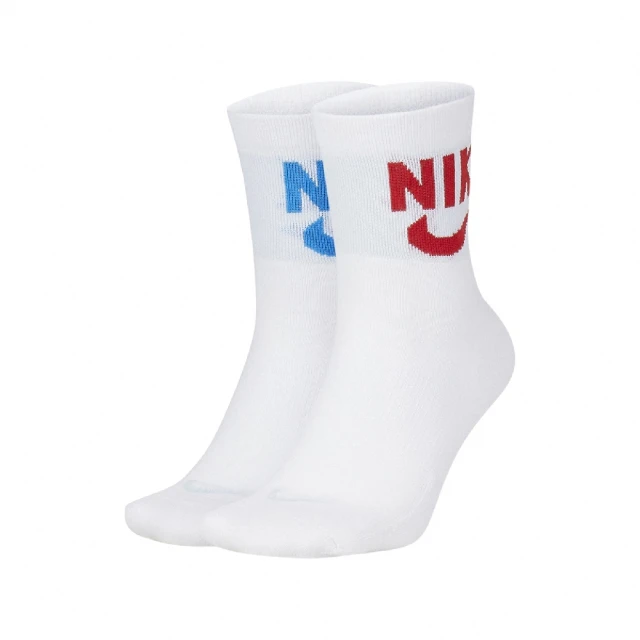 【NIKE 耐吉】襪子 Heritage Ankle Socks 白 紅 藍 男女款 短襪 兩雙入(SK0204-902)