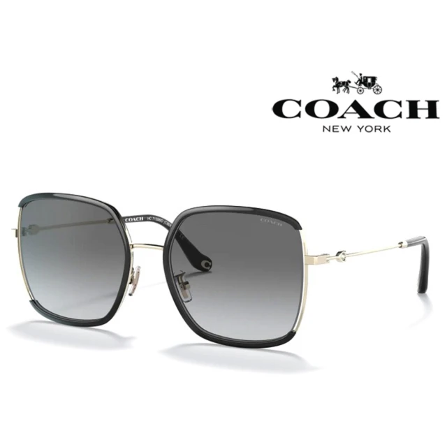 【COACH】時尚太陽眼鏡 簡約單鑽設計 HC7139BD 934611 黑金框漸層鏡片 公司貨