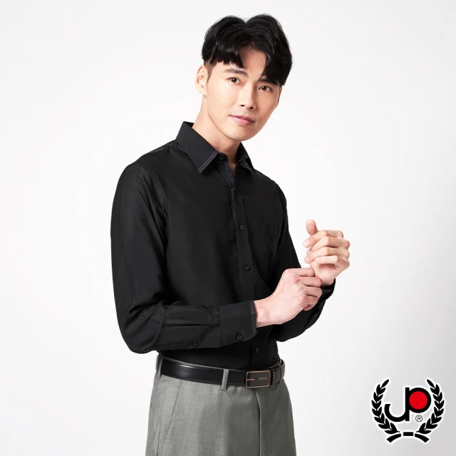 【JYI PIN 極品名店】商務男裝 簡約義式修身版長袖襯衫_黑(SW605-88)