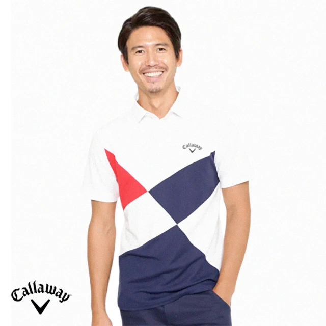 Callaway 卡拉威【Callaway 卡拉威】美式撞色短領POLO衫/高爾夫球衫 白(252-9257502-030)