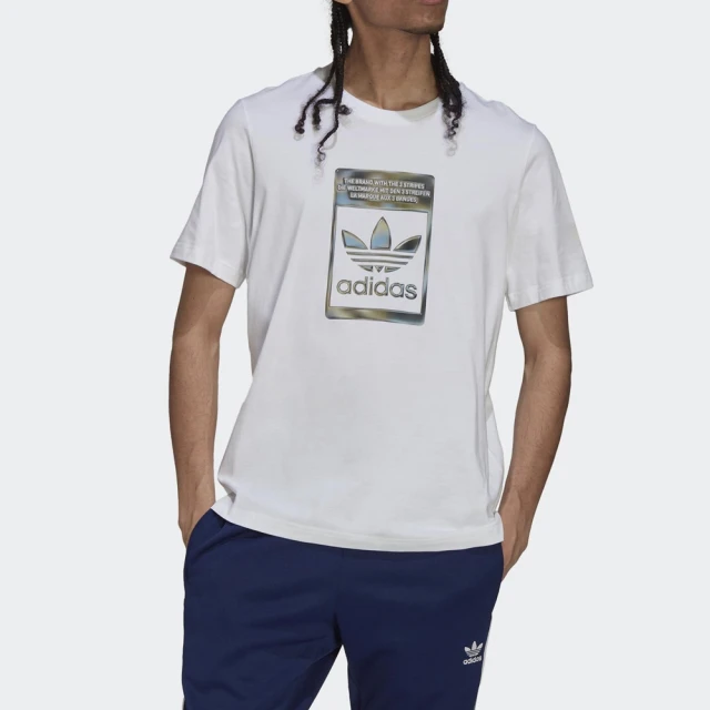 【adidas 愛迪達】上衣 男款 短袖上衣 運動 三葉草 國際碼 CAMO INFILL TEE 白 H13500