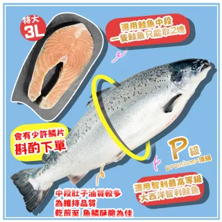 【優鮮配】嚴選中段厚切鮭魚8片(約420g/片『momo老饕美味標章』 認證)