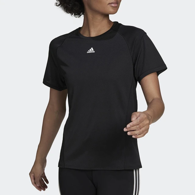 adidas 愛迪達【adidas 愛迪達】上衣 女款 短袖上衣 運動 訓練 亞規 WTR HEAT.RDY T 黑 HC2785