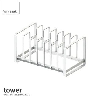 【YAMAZAKI】tower 7格鍋蓋收納架-白(廚房收納)