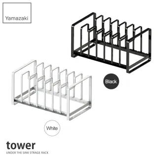【YAMAZAKI】tower 7格鍋蓋收納架-白(廚房收納)