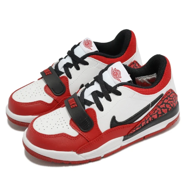 NIKE 耐吉【NIKE 耐吉】休閒童鞋 Jordan Legacy 312 Low PS 中童 紅 白 黑 芝加哥 爆裂紋 喬丹(CD9055-116)