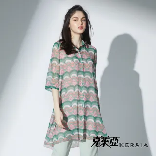 【KERAIA 克萊亞】日式和風輕薄長版襯衫