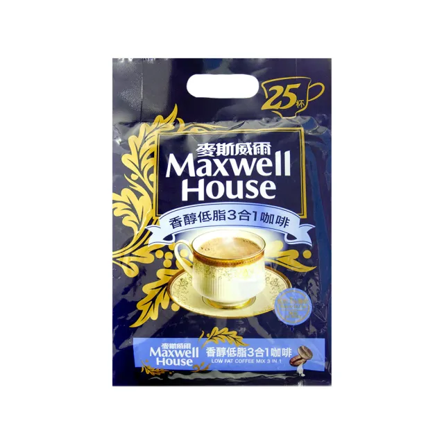 【Maxwell 麥斯威爾-即期品】香醇低脂3合1(13gX25包;有效期限2023/08/05)