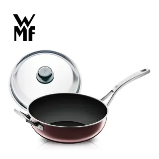 【德國WMF】Fusiontec德國製炒鍋28cm+玻璃鍋蓋28cm(赭紅色)