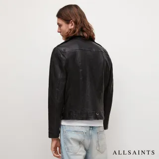 【ALLSAINTS】SORA 短版柔軟綿羊皮騎士皮衣夾克-黑(修身版型)