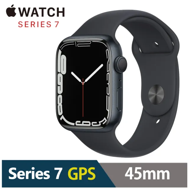 【Apple 蘋果】Apple Watch S7 GPS 45mm★充電集線底座組(鋁金屬錶殼搭配運動型錶帶)