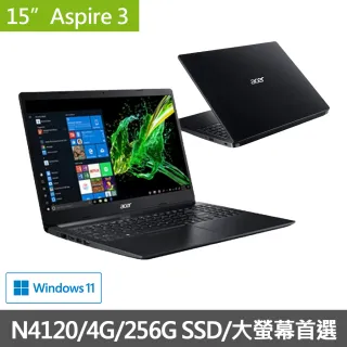 【贈M365】Acer A315-34-C5PN 15.6吋SSD超值筆電-黑(N4120/4G/256G SSD/Win11)