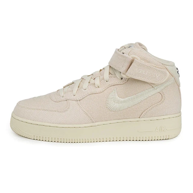 NIKE 耐吉【NIKE 耐吉】AIR FORCE 1 07 MID SP STUSSY 限量聯名 中筒 男鞋 男女段 沙色(DJ7841-200)