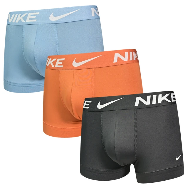 NIKE 耐吉【NIKE 耐吉】Dri-FIT Essential Micro 速乾貼身平口褲/四角褲 NIKE內褲(天藍、橘、深灰 三入組)