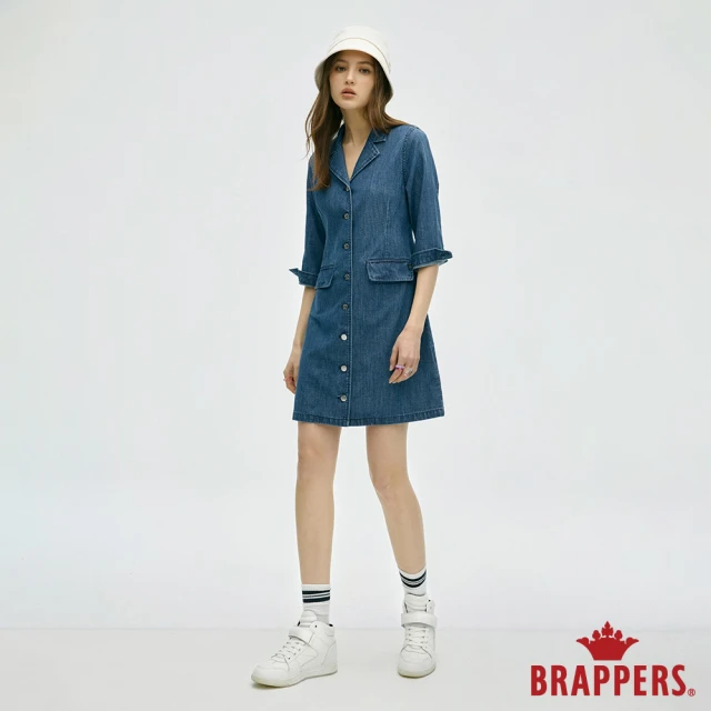 【BRAPPERS】女款 Boy friend系列-全棉七分袖洋裝外套(深藍)