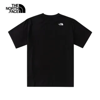 【The North Face】北面男款黑色純棉露營造型品牌印花短袖T恤｜5K2TJK3