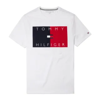 【Tommy Hilfiger】TOMMY 經典刺繡文字Logo圖案短袖T恤-白色(平輸品)