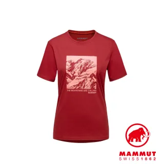 【Mammut 長毛象】Mammut Core T-Shirt Panorama W 輕便機能短袖T 女款 緋紅 #1017-04080(網路獨家限定)