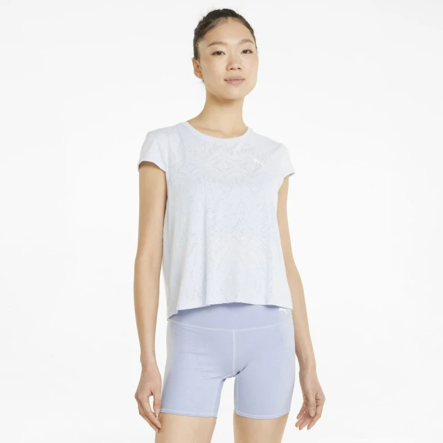 【PUMA】PUMA 運動上衣 瑜珈系列Studio 蓋袖 短袖 T恤 女 白(52159021)