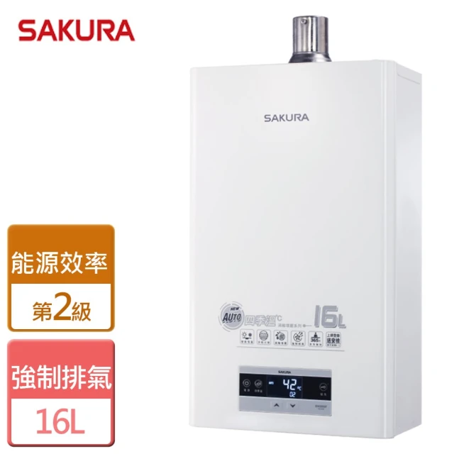 【SAKURA 櫻花】16L渦輪增壓熱水器全國安裝(DH-1693E)