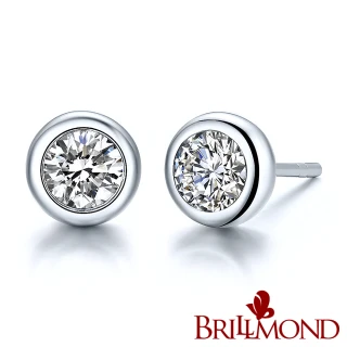 【BRILLMOND JEWELRY】鑽石耳環30分18K金歐式鑲(八心八箭 18K白金台)