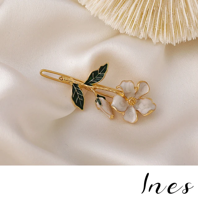INES【INES】法式氣質典雅花朵造型髮夾 邊夾(花朵髮夾)