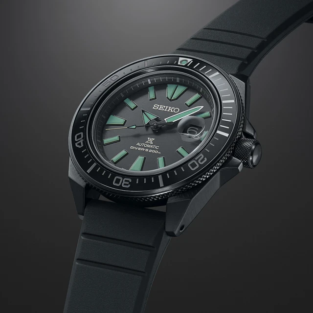 【SEIKO 精工】限量款 PROSPEX 黑潮系列 夜視鏡綠 防水200米 潛水機械腕錶(SRPH97K1/4R35-05N0C)