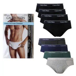 【Calvin Klein 凱文克萊】ck經典LOGO 100%純棉彈性男三角內褲(黑色四件組)