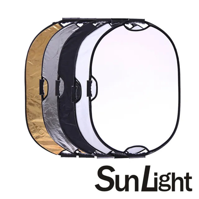 【SunLight】HOF-0912 90*120cm 橢圓型 手持握把五合一反光板(公司貨)