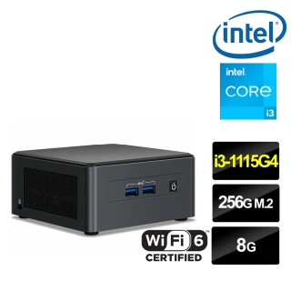 【Intel 英特爾】NUC平台i3雙核{星空祭司} 迷你電腦(i3-1115G4/8G/256G M.2)