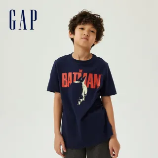【GAP】男童 Gap x DC正義聯盟系列夜光印花短袖T恤(825527-海軍藍)