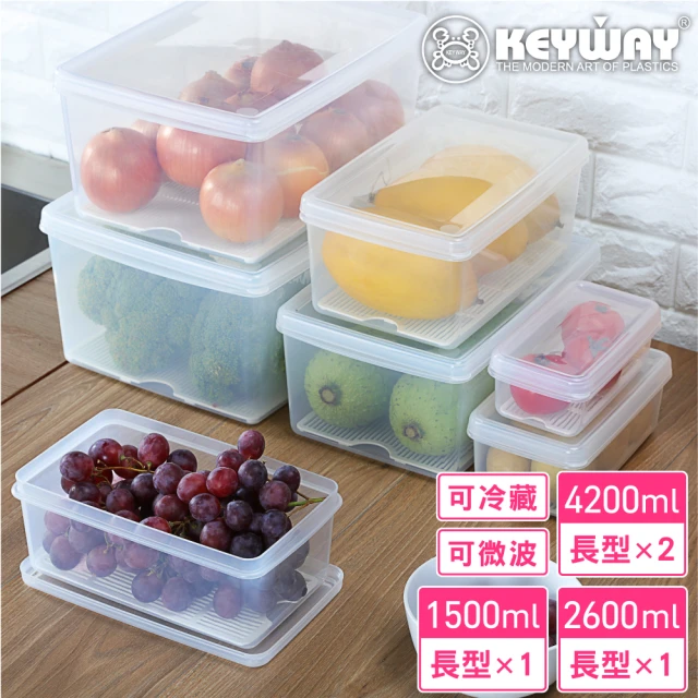 【KEYWAY 聯府】PP長型保鮮盒4號+5號+6號-4入組合(MIT台灣製造)