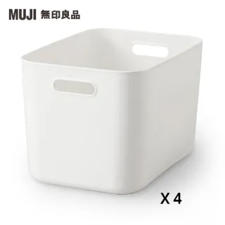 【MUJI 無印良品】軟質聚乙烯收納盒/大(4入組)