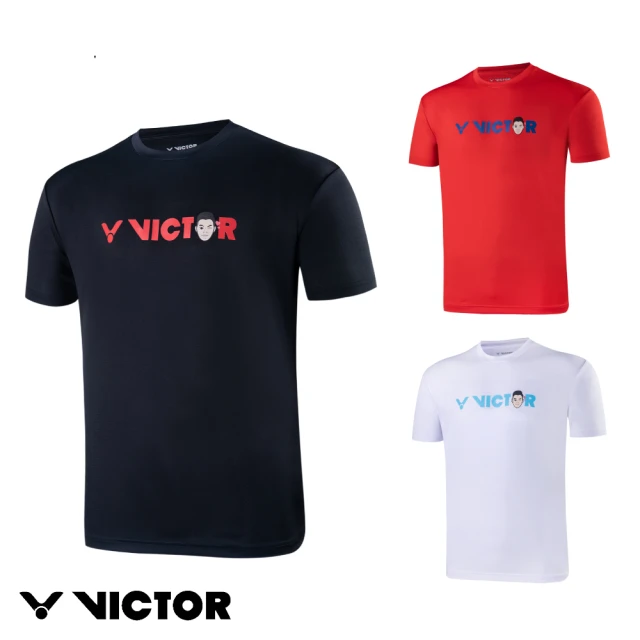 【VICTOR 勝利體育】勝利V小隊橫V李梓嘉T-Shirt 中性款(T-20056 A/C/D 漂白/黑/火焰紅)