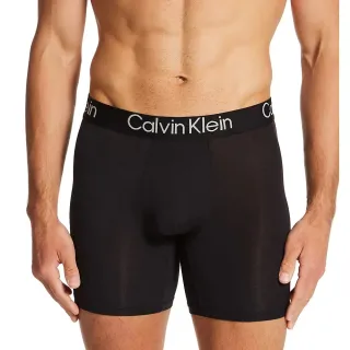 【Calvin Klein 凱文克萊】CK 超柔軟現代莫代爾 3件裝黑色 男生平口長版四角內褲(平行輸入)