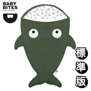 【BabyBites 鯊魚咬一口】西班牙設計-純棉嬰幼兒多功能睡袋-綠卡其(標準版)
