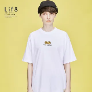 【Life8】ALL WEARS 表情遊戲 印花短袖上衣-白色(41081)
