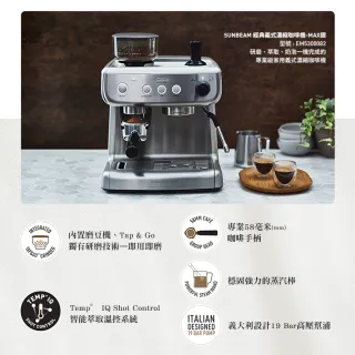 【Sunbeam】經典義式濃縮咖啡機-MAX銀+原廠配件組
