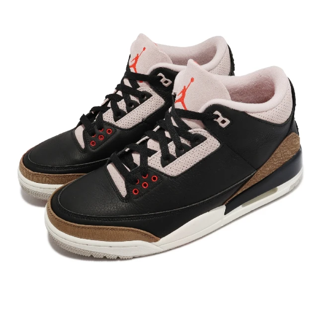 NIKE 耐吉【NIKE 耐吉】休閒鞋 Air Jordan 3 Retro 男鞋 黑 棕 粉紅 AJ3 喬丹 3代(CT8532-008)
