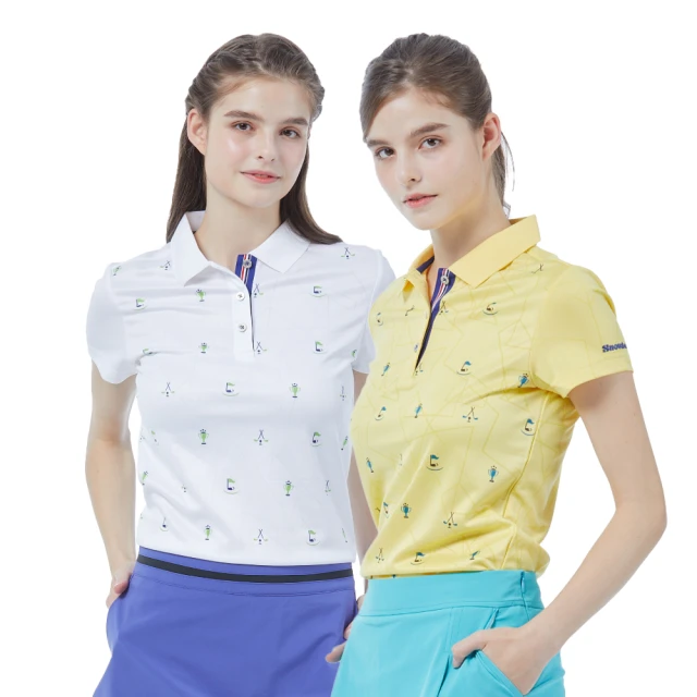 Snowbee 司諾比【Snowbee 司諾比】女士線形紋緹花短袖Polo衫(女款高爾夫球衫)