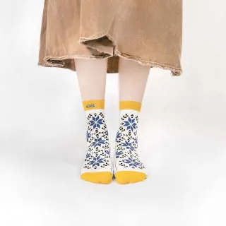【AHUA 阿華有事嗎】HUAER 台灣原創設計襪 雪花白 Z0001(中筒襪 女襪子 男襪子 中性襪 MIT品質保證)