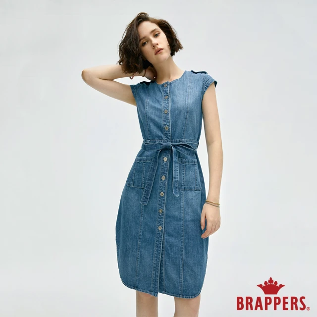 【BRAPPERS】女款 Boy friend系列-全棉短袖洋裝(深藍)