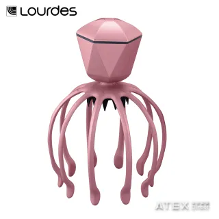 【日本ATEX官方旗艦館】Lourdes二代章魚音波紓壓頭皮按摩器(3D防水/電動/頭部按摩器)
