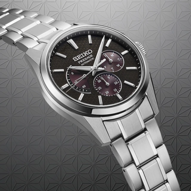 【SEIKO 精工】Presage新銳系列 多指針機芯設計機械腕錶-黑鳶色40.2mm(SPB307J1/6R21-01H0D 黑)