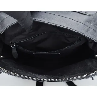 【COACH】COACH黑字LOGO拼接設計印花PVC拉鍊後背包(黑x炭黑)