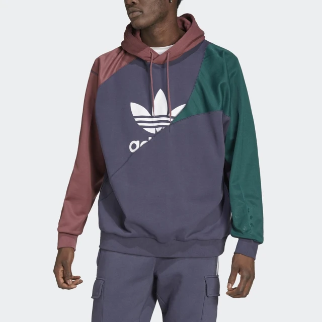 【adidas 愛迪達】上衣 男 運動 連帽上衣 長袖上衣 三葉草 國際碼 BLD FT HOODY HL 紫綠紅 HK2096