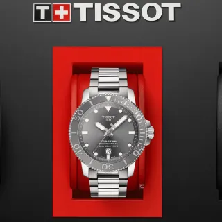 【TISSOT 天梭】Seastar 海星陶瓷表圈300米潛水機械錶(T1204071108101)