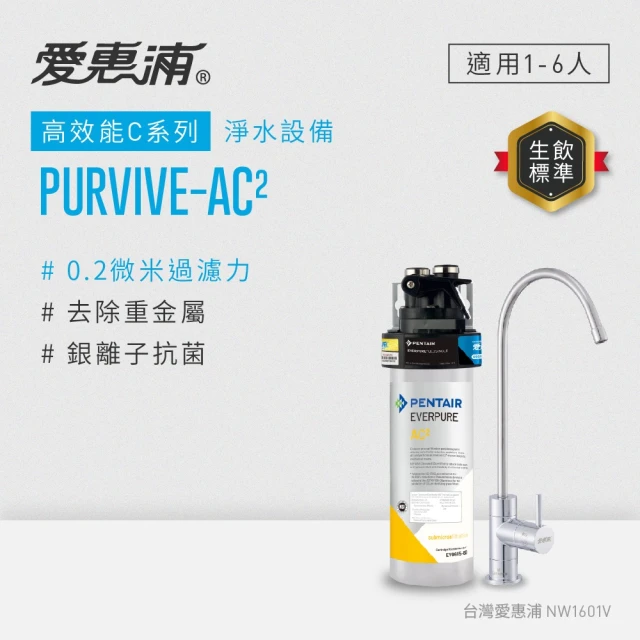 【EVERPURE 愛惠浦】PURVIVE-AC2單道式廚下型淨水器(可加購升級套件)