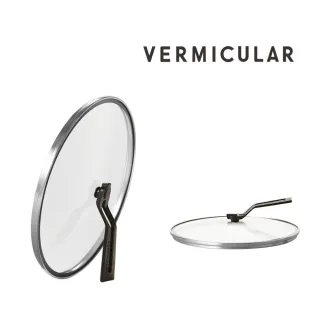 【Vermicular】琺瑯鑄鐵平底鍋28CM+專用鍋蓋 日本製小V鍋(黑胡桃木)