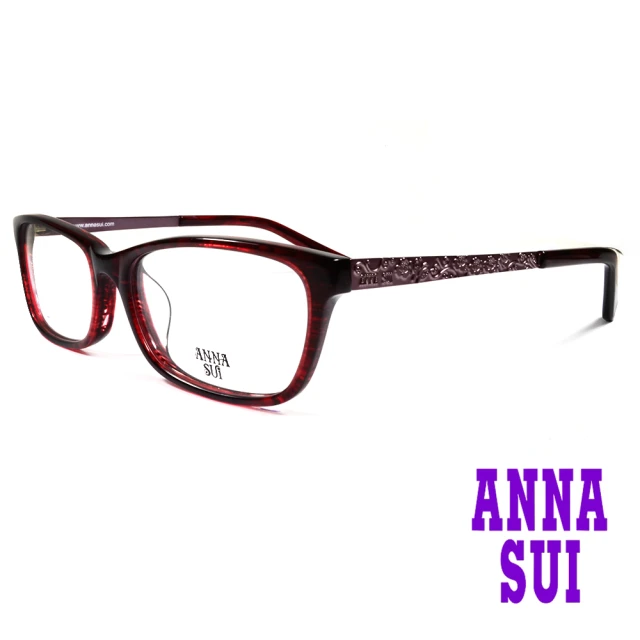 【ANNA SUI 安娜蘇】立體薔薇浮雕造型眼鏡-復古紅(AS624-209)